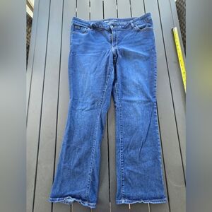 Old Navy Women's Mid Rise Kicker Boot Cut Jeans in Deep Blue Sz 20